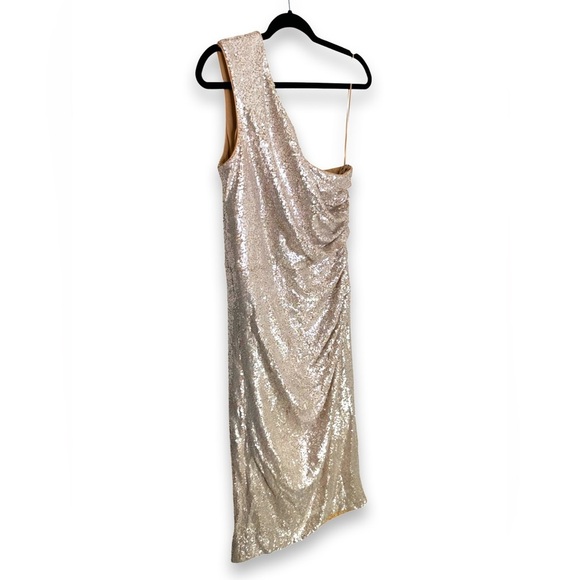 [ DRESS THE POPULATION ] Martine One Shoulder Sequin  Cocktail Dress : XXL : NWT - Picture 4 of 14